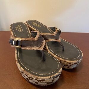 COACH Siganture Evelina Wedge Sandals